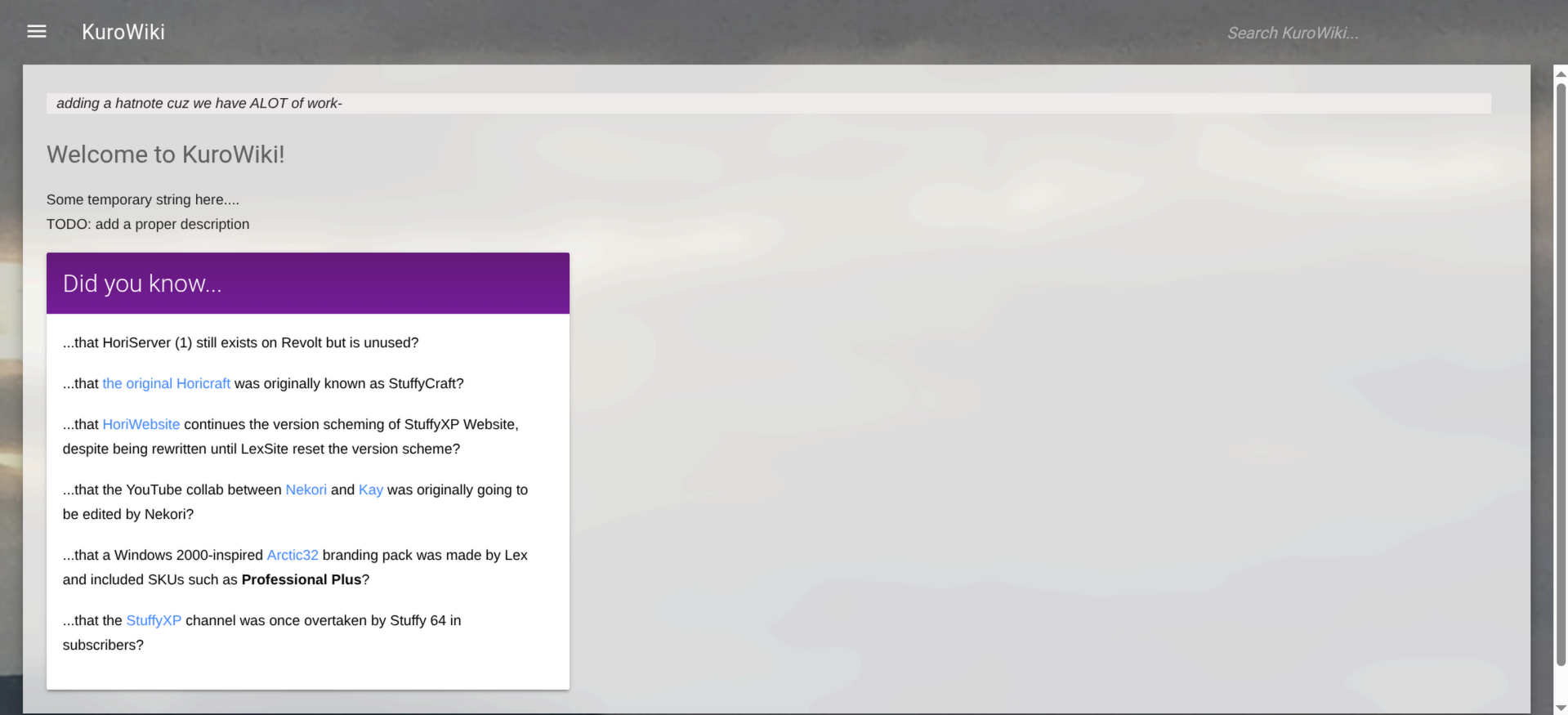 Fixed home page