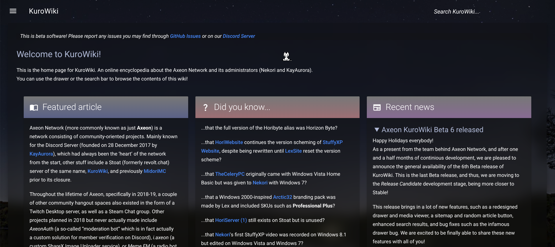 Home page