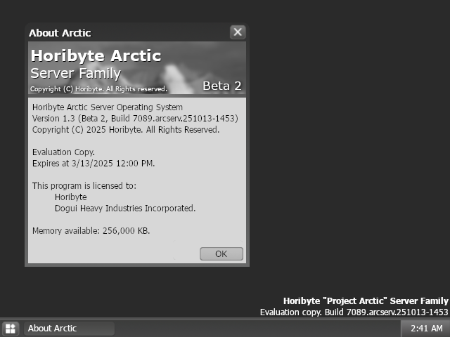 Horibyte Arctic Server Family Beta 2 Build 7089
