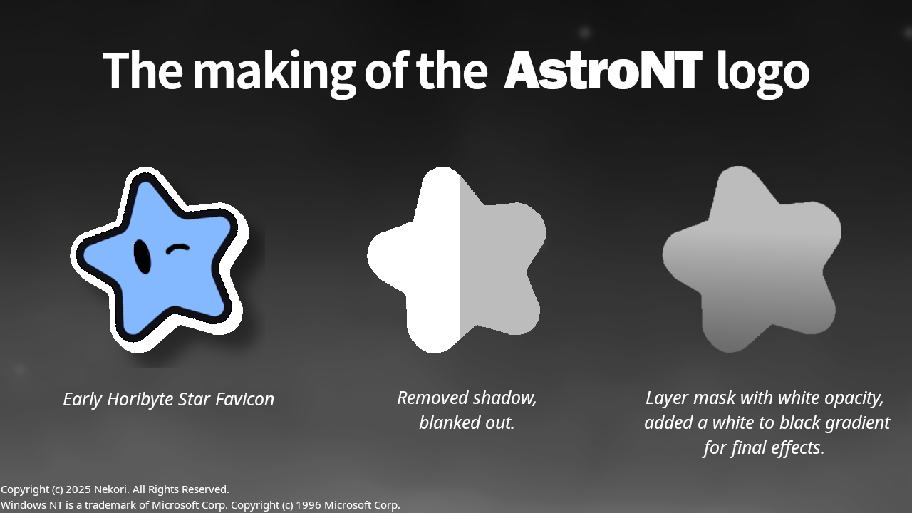 An image depicting how the AstroNT logo was created.