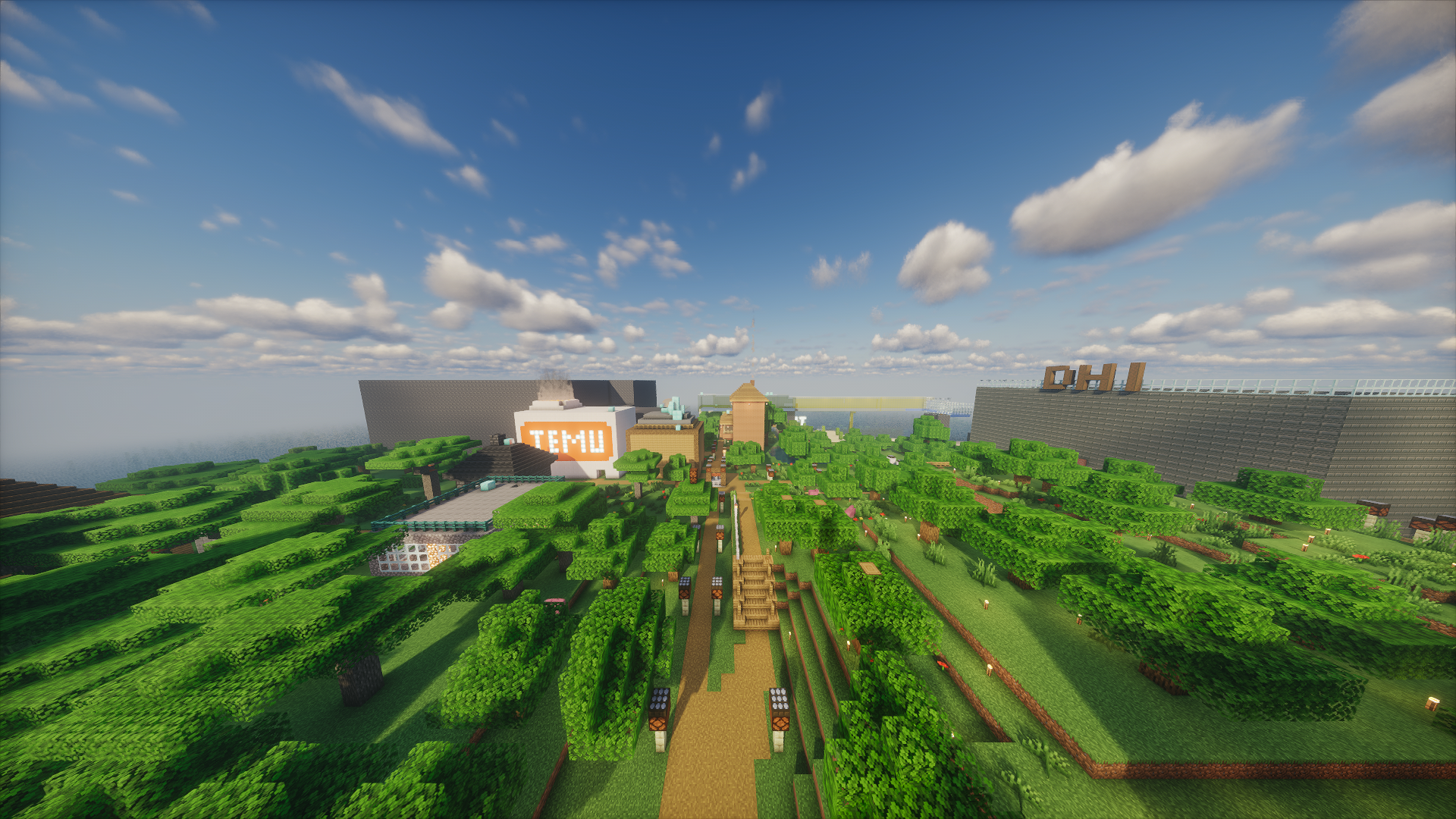 The city of Fucking, NovaLand, as it was built in Horicraft. This is the spawn area