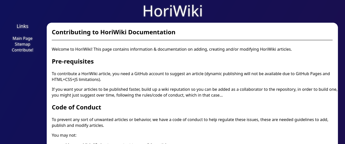 Contributing to HoriWiki in Alpha 1.2