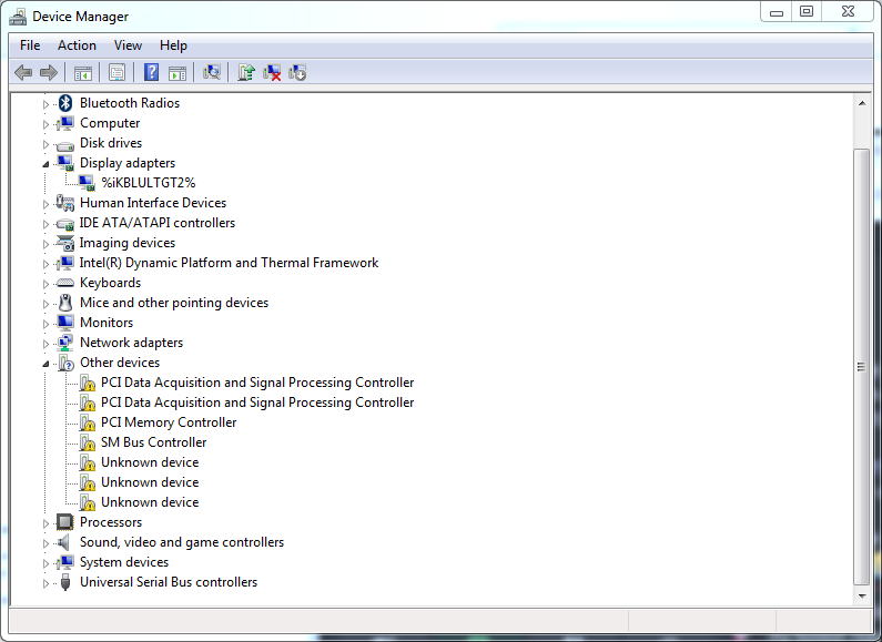 %iKBLULTGT2% visible in the Windows 7 Device Manager.