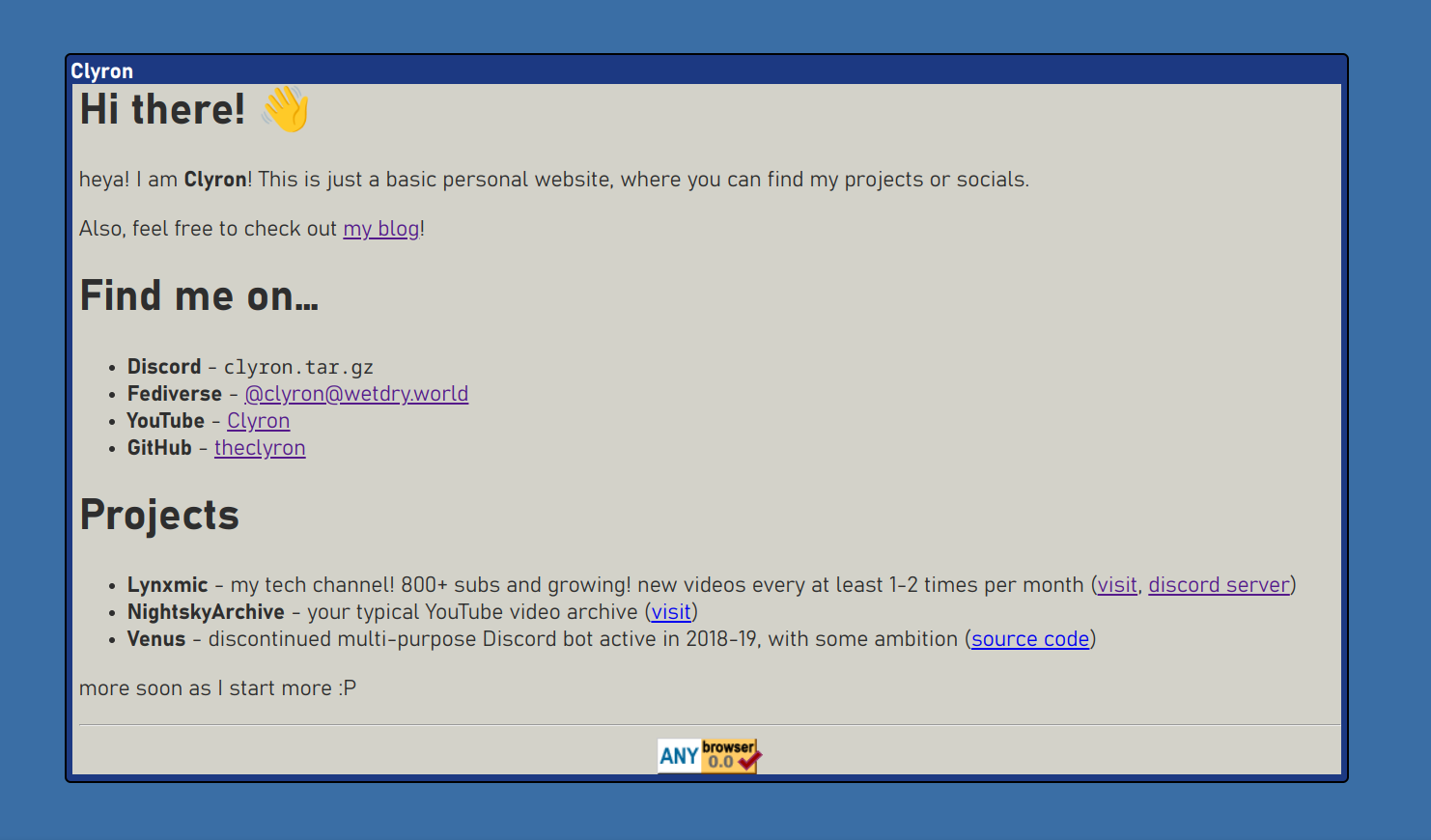ClyronWebsite v1.1 in August 2024