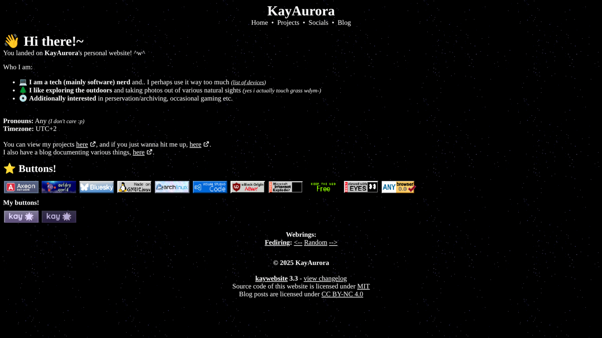 KayWebsite v3.3 Retro Frontend