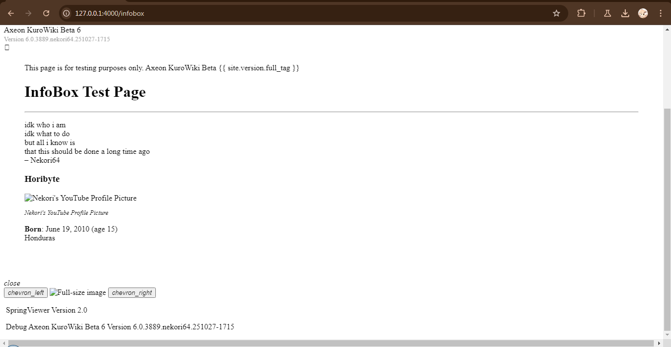 Screenshot of KuroWiki 6.0 build 3889