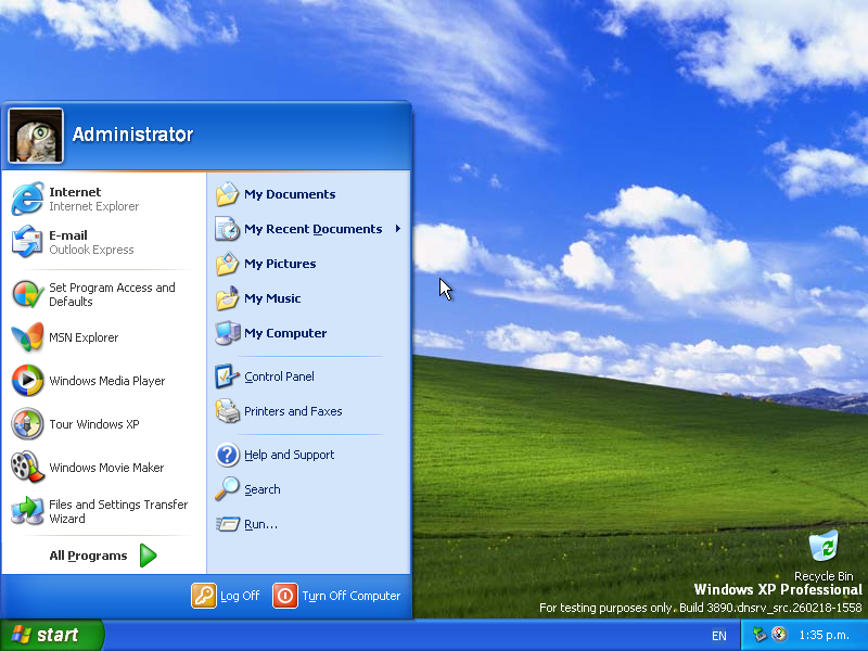 First boot (client)